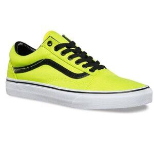 Vans Old Skool Low Top Skate Shoes Brite Neon Yellow / Black Unisex Size 6M/7.5W